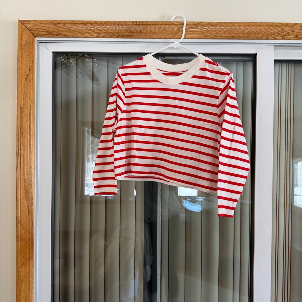 NWOT Hanes x Karla Classic Striped Long Sleeve Crop Tee